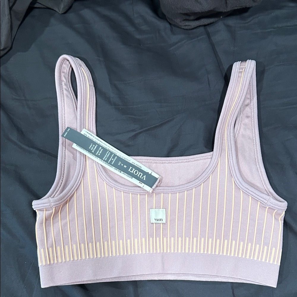 Vuori bicolor seamless longline bra in light peach/desert mauve color - Picture 5 of 7